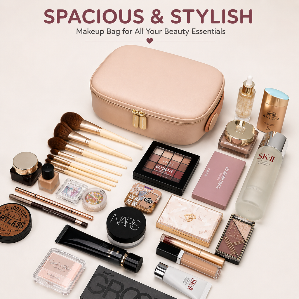 Premium Waterproof Cosmetics Storage Box – Lightweight Travel Makeup Vanity Pouch