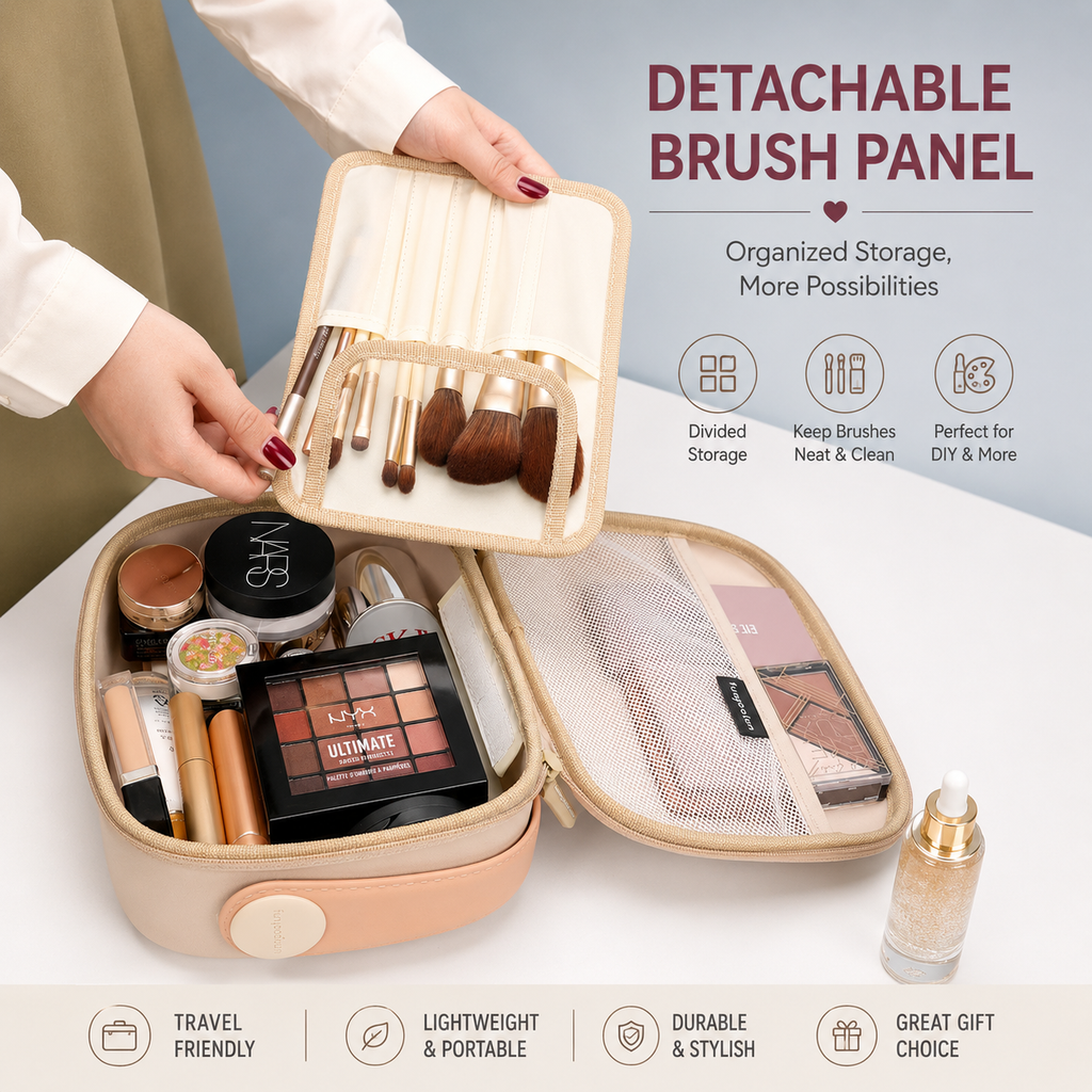 Premium Waterproof Cosmetics Storage Box – Lightweight Travel Makeup Vanity Pouch