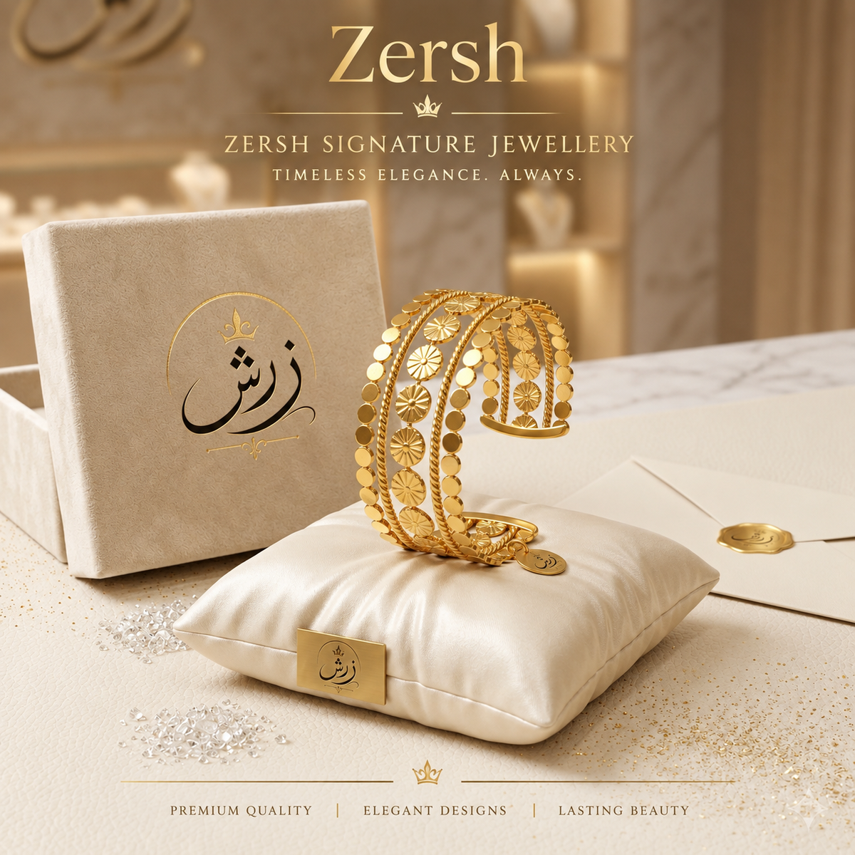 Zersh Sovereign Sunburst Multi-Strand Cuff/Bracelet