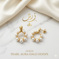 Zersh Pearl Aura Halo Hoops Earrings