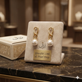 Graceful Link & Pearl Drop Earrings