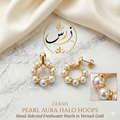 Zersh Pearl Aura Halo Hoops Earrings