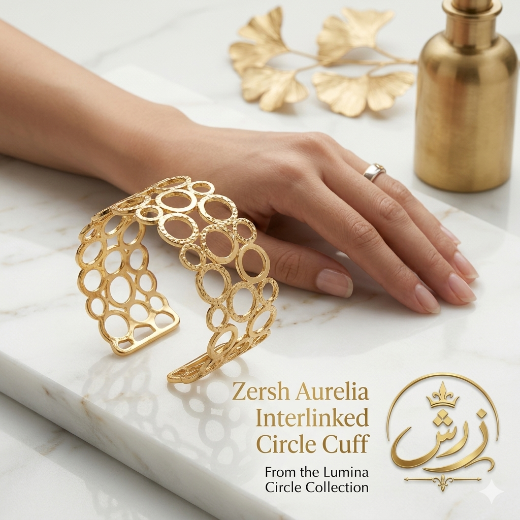 Zersh Aurelia Interlinked Circle Cuff/Bracelet