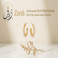 Zersh Aureate Pearl Hoop Earrings