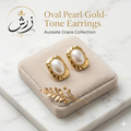 Zersh Oval Pearl Gold-Tone Earrings